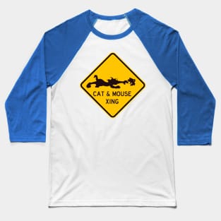 Cat and Mouse Crossing Baseball T-Shirt